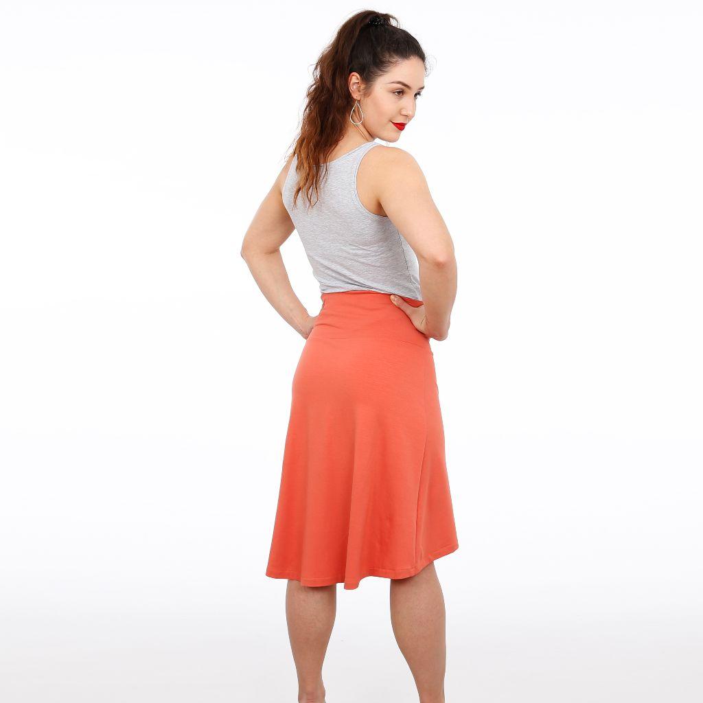 Papierschnittmuster Rock aus Jersey Frau Eva XS-XL
